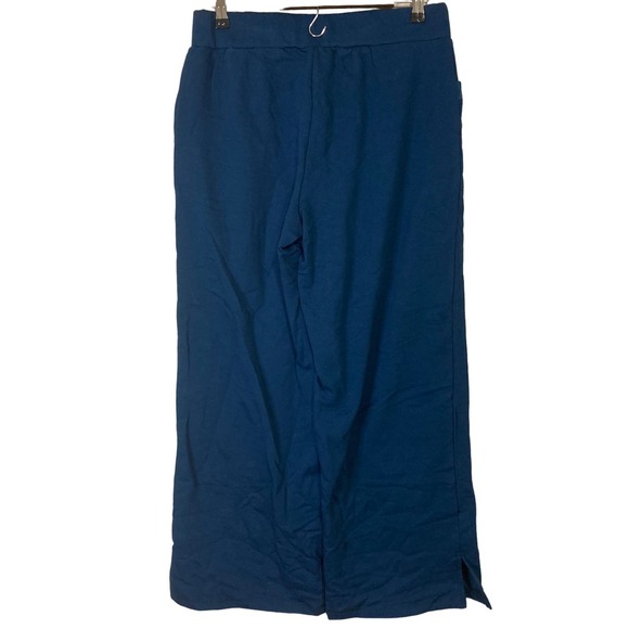 A631307 LOGO LIFE by Lori Goldstein French Terry Wide Leg Pant Polar Blue XS - Picture 4 of 6